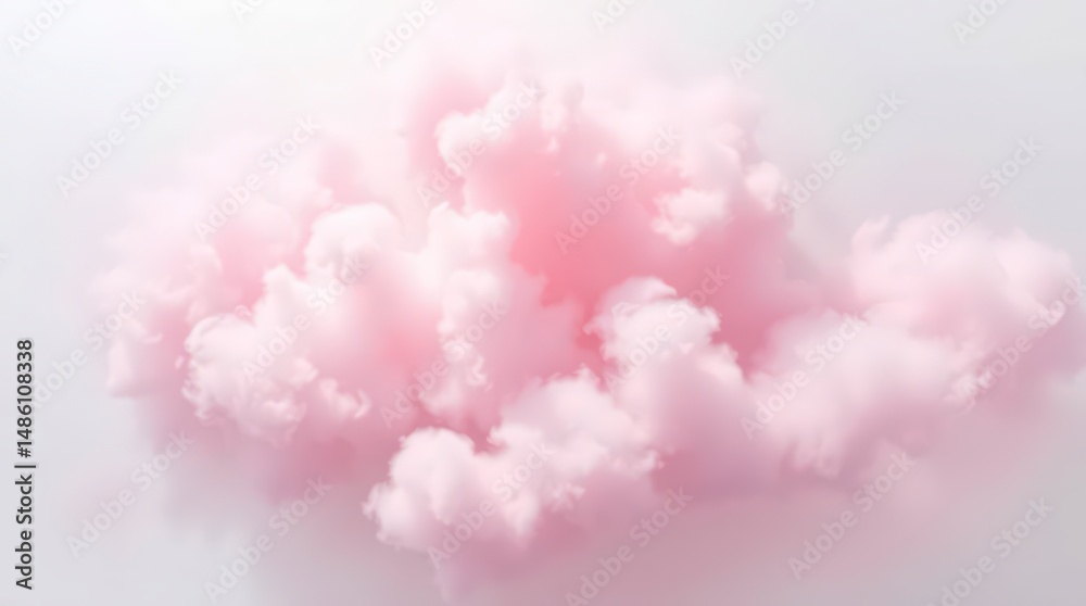 Fototapeta premium Pink Cloud on a Soft, Pastel Backdrop