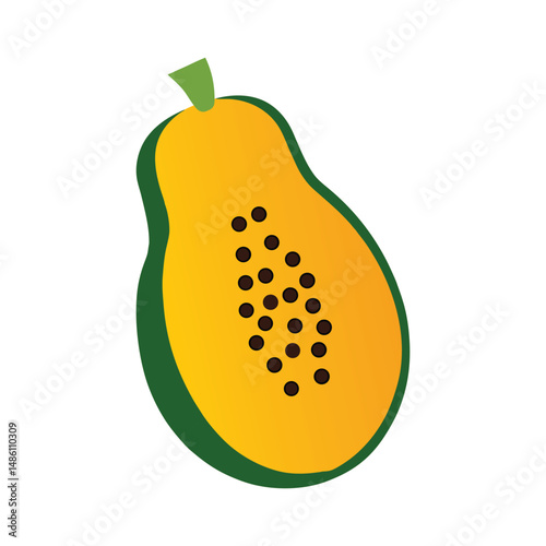 papaya isolated on white background