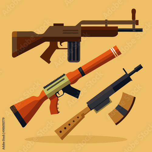 vector set of guns