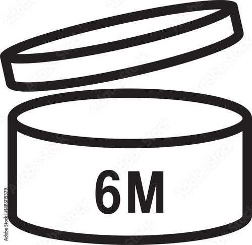 PAO 6M Label Icon. Period After Opening