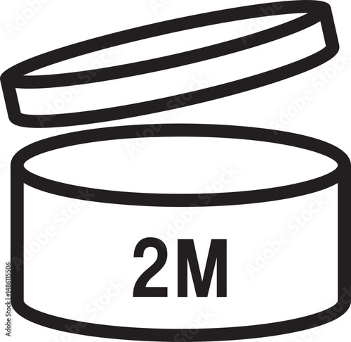 PAO 2M Label Icon. Period After Opening