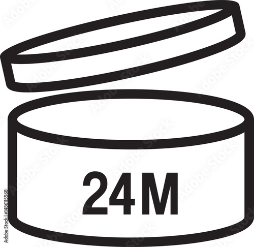 PAO 24M Label Icon. Period After Opening