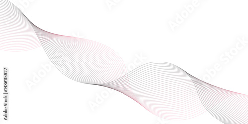 Abstract black and white line wave background. Technology abstract  on white background. Undulate Grey Wave Swirl, frequency sound wave, twisted curve lines with blend effect.