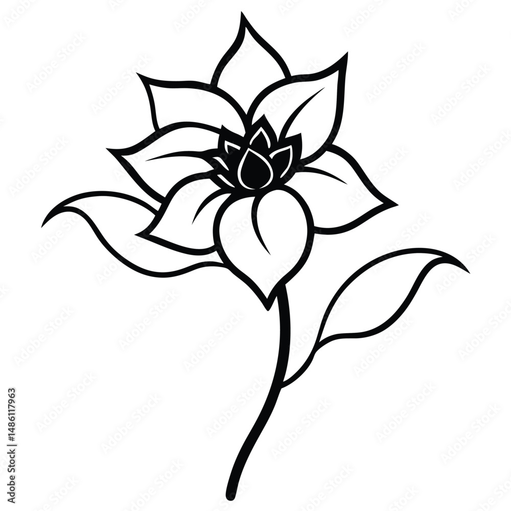 Obraz premium Vintage Floral Illustration Style line art vector