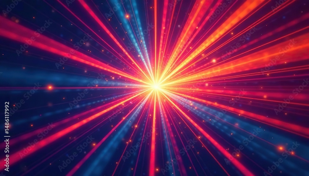 Naklejka premium Abstract starburst, sharp lines, intense color gradients, light, abstract, isolated