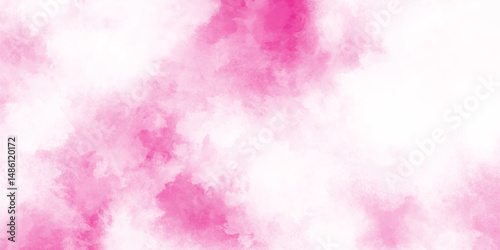 Light pink abstract watercolor background with paper texture and stains, abstract pink sponge grunge clouds background for watercolor design, abstract colorful bright soft smeared aquarelle painted.