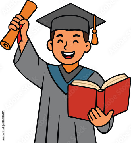 graduate student with diploma