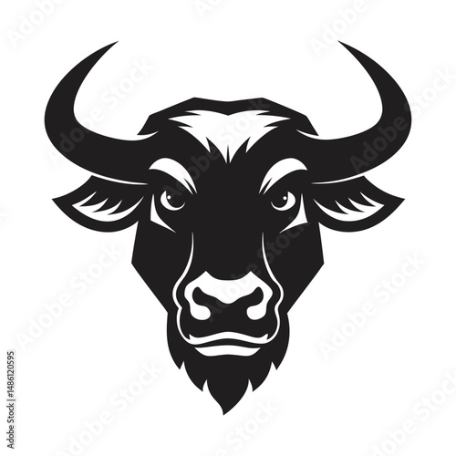 bull head mascot buffalo logo vector silhouette