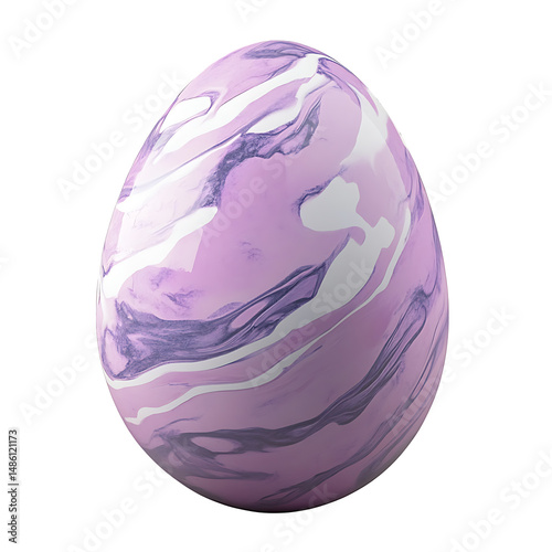 purple painting easter egg, 3d rendering