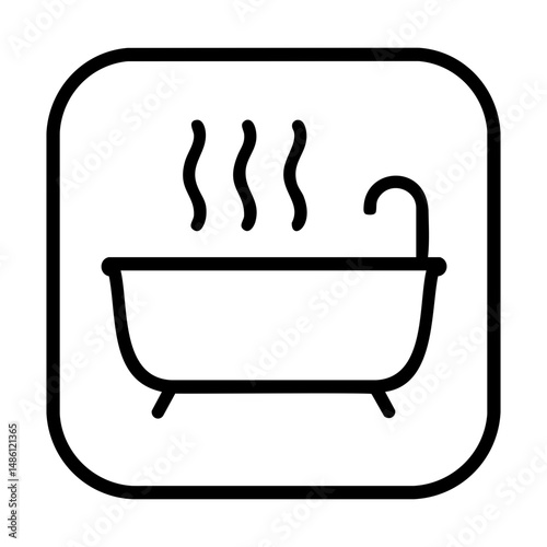Hot bath relaxation icon for wellness