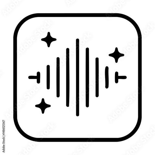 Sound wave icon with sparkles for focus or calm