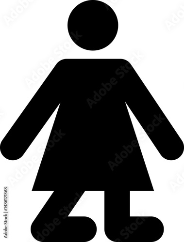 Black pictogram of a kneeling woman