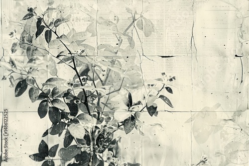 Pressed flowers ephemera border backgrounds drawing collage.