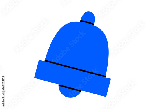 Hand drawn cute cartoon illustration of notification bell. Flat vector attention message doodle. Online reminder concept. Social media icon. Attention signal. New message notification. Isolated.