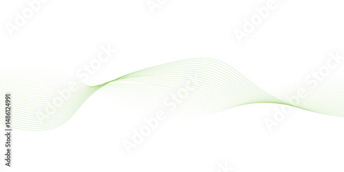 Abstract green wave element for design. Digital frequency track equalizer. Stylized line art background. Vector illustration. Wave with lines created using blend tool."