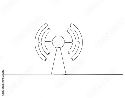 Continuous one line drawing of WIFI signal. One line drawing illustration of wifi signal for internet. World telecommunication day concept single line. Editable outline