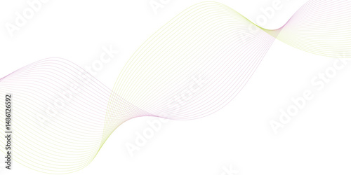 Modern abstract glowing wave background. Dynamic flowing wave lines design element. Futuristic technology and sound wave pattern. PNG file.