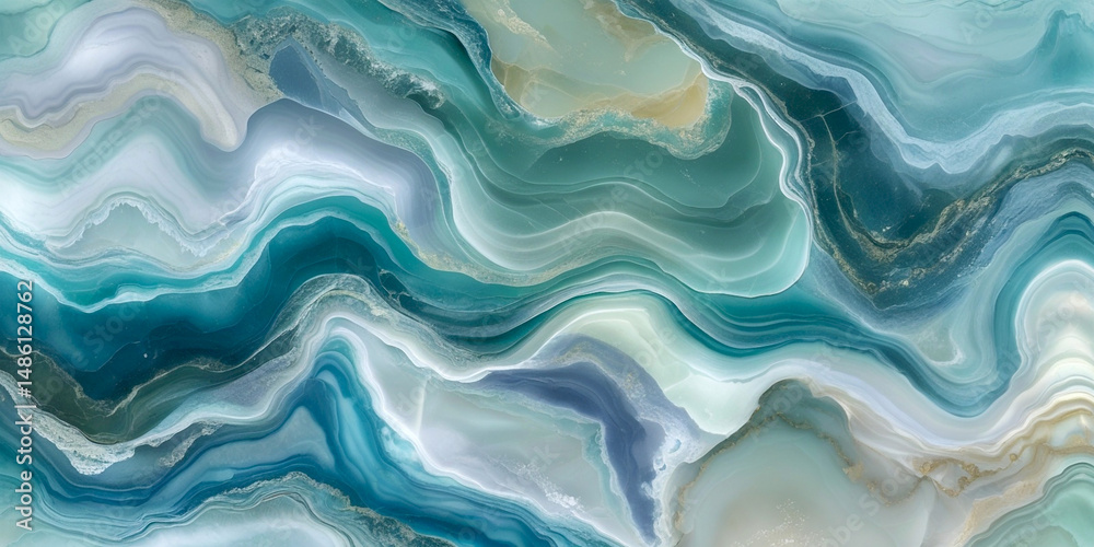 Obraz premium blue water marble stone texture background