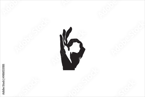 hand silhouette with a simple, understated design set against a white background