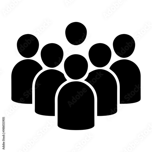 Graphic representation of a team or group of people with a leader