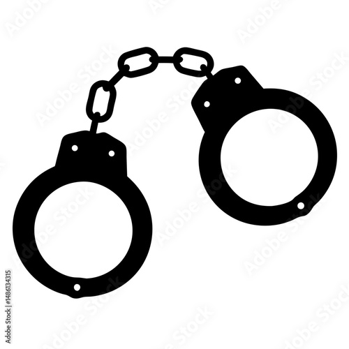 Silhouette of Handcuffs Representing Law Enforcement and Criminal Justice System