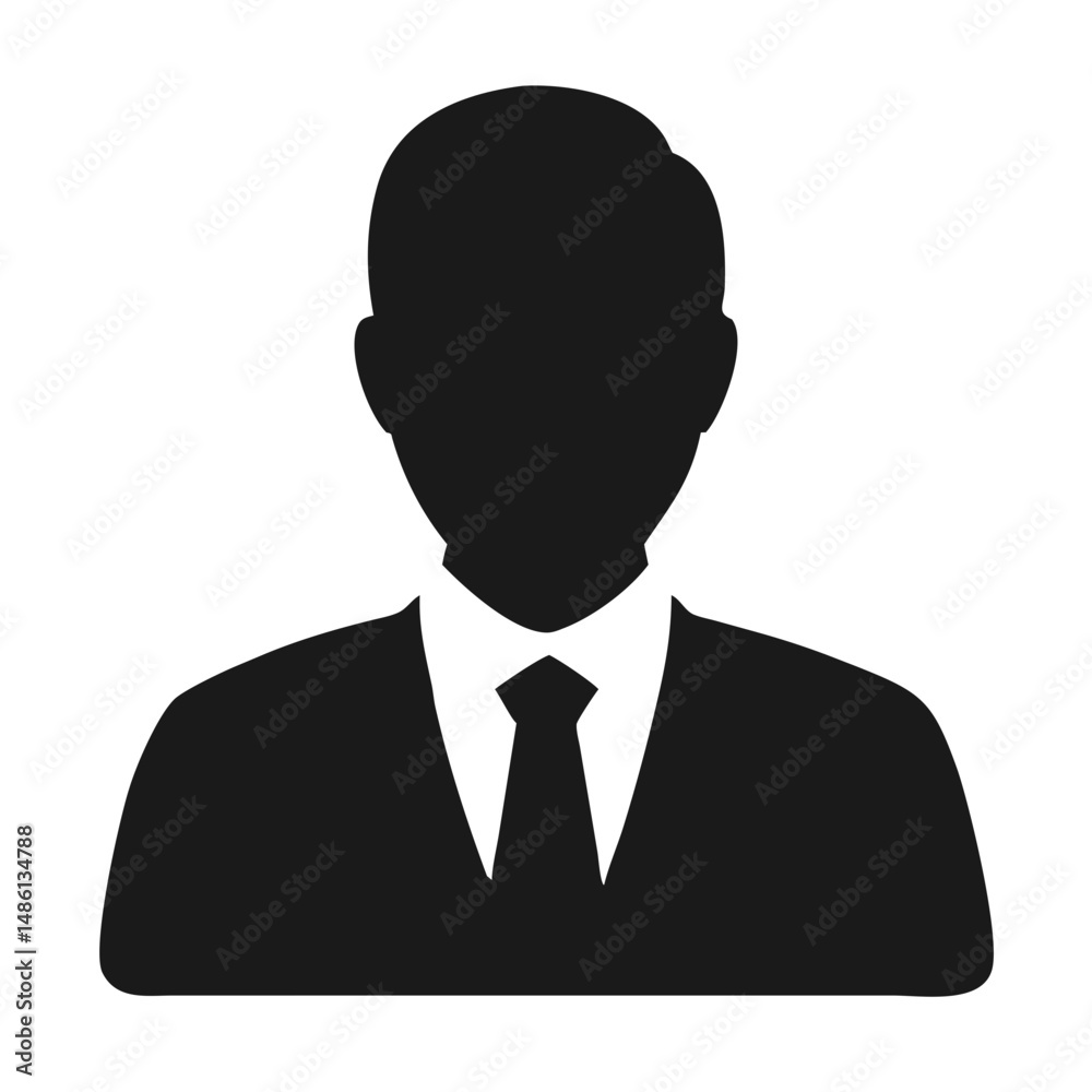 Minimal Businessman Silhouette Avatar in Suit and Tie for Corporate Use
Minimal Businessman Silhouette Avatar in Suit and Tie for Corporate Use