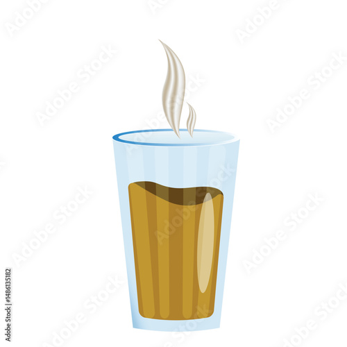 Glass cup of Indian masala chai tea