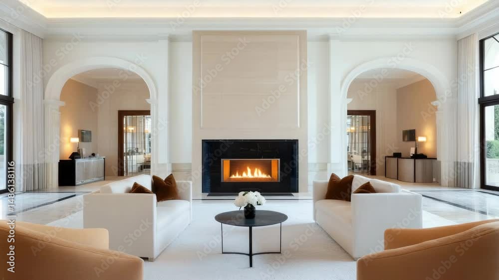 custom made wallpaper toronto digitalElegant Living Room with Modern Fireplace and Cozy Atmosphere