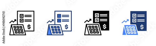 Financial Planning icon sheet multiple style collection