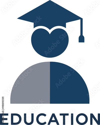 Modern Education Icon with Graduation Cap. A simple, yet impactful icon representing education.