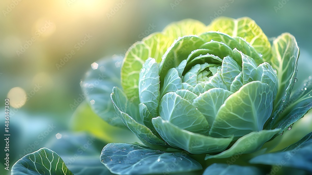 Fototapeta premium Close-up fresh brussels sprouts high resolution images