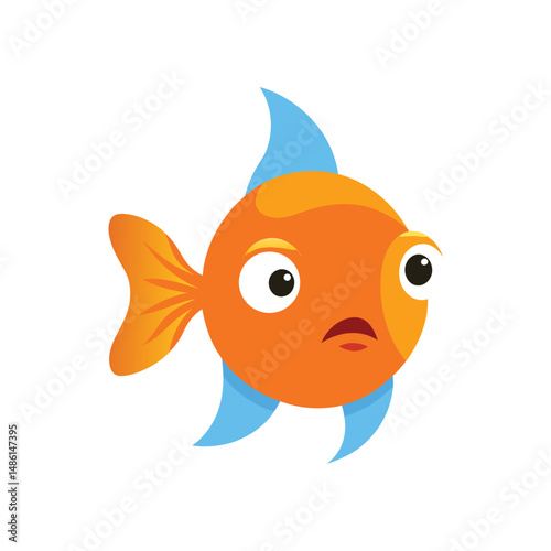 close up of a goldfish face in vector style vector