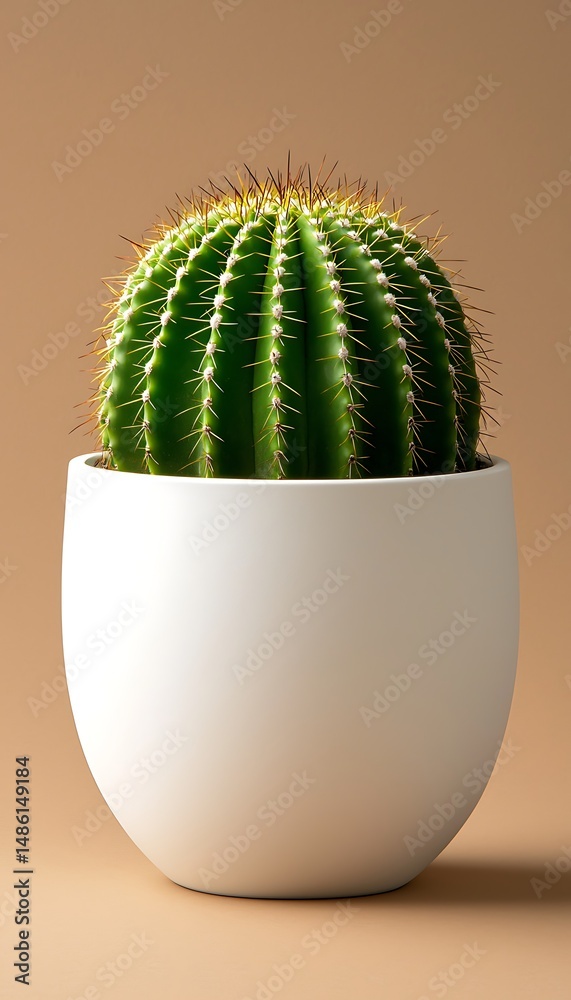Potted Cactus in White Pot Potted Cactus in White Pot
