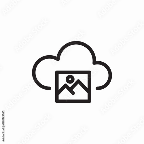 Image picture cloud icon vector 