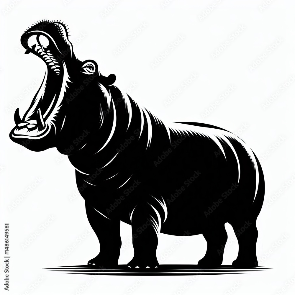 Fototapeta premium Hippo Silhouette
