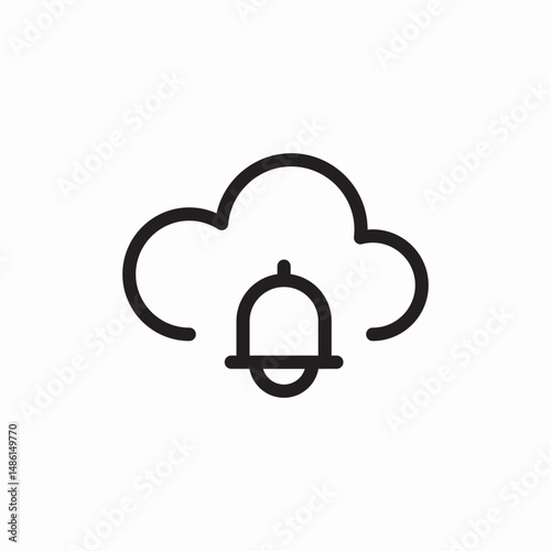 Notification bell cloud icon vector 