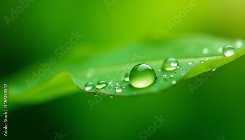 green leaf with water drops