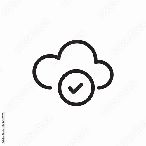 cloud check mark icon vector 