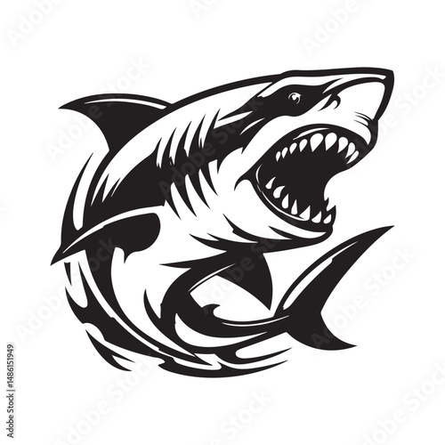 Fierce Tribal Shark Vector Design