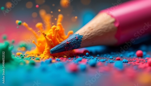 close up of colored pencils
