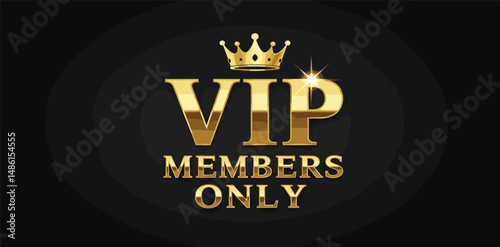 Premium Black and Gold VIP Card Design with Crown – Exclusive Members Only Invitation Access Pass Template for Luxury and Elite Clients