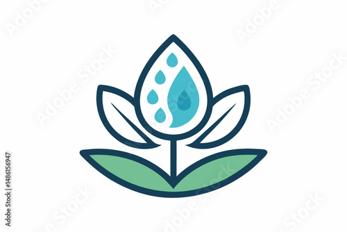 raindrops on leaf icon