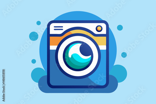 washing machine with bubbles icon