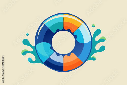 lifebuoy with color segments icon