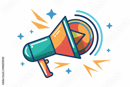megaphone with sound waves icon
