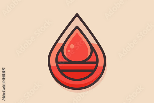 minimal blood droplet icon layers