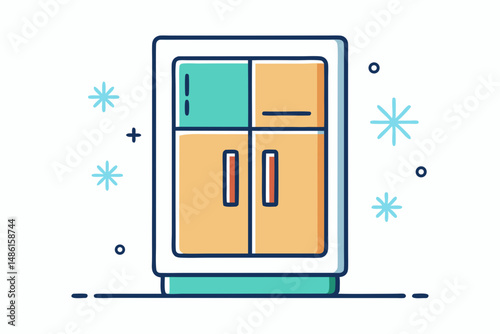 modern refrigerator icon dual doors