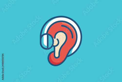 modern human ear icon hearing aid