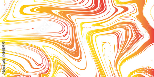 Abstract vibrant background featuring swirling marbled patterns in warm tones of red, orange, and yellow on a clean white background. Fluid motion organic flow, liquid paint or ink , lava lamp style.