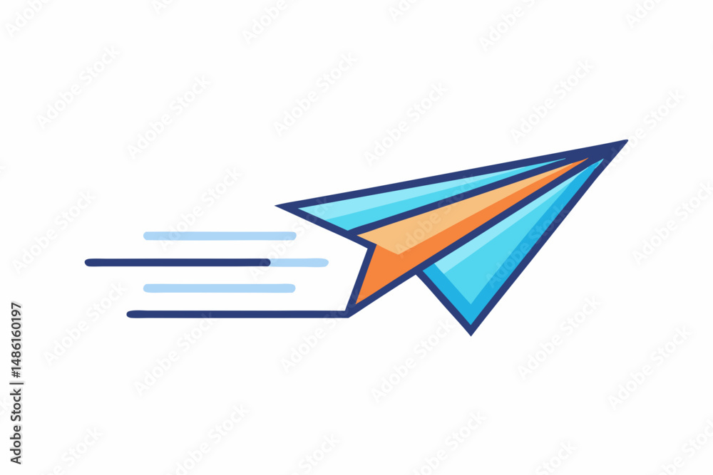 Fototapeta premium abstract paper plane motion icon